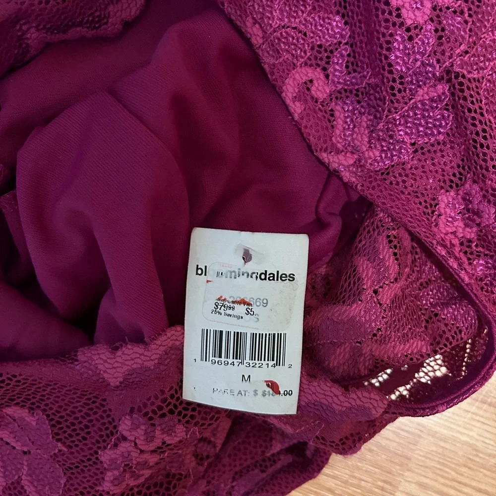 MARINA Fuchsia Lace Midi Dress medium - Picture 2 of 3